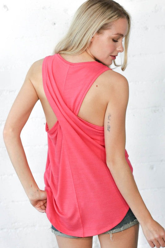 Sleeveless Top With Cross Back