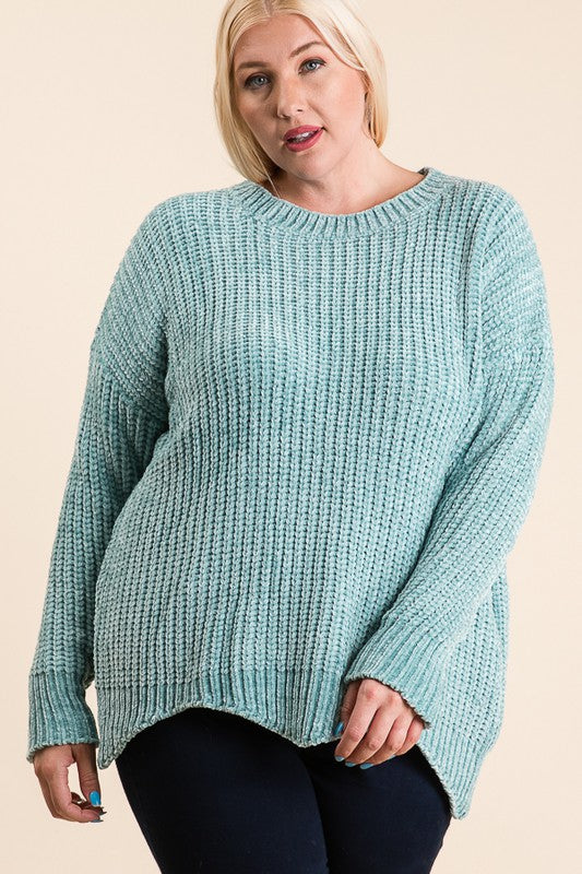 Plus Size Chenille Knit Sweater