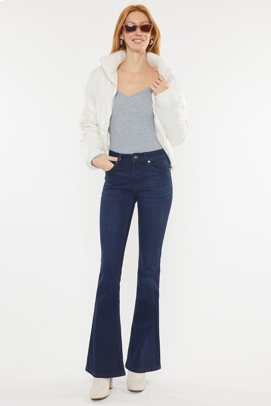 KanCan Petite Ashley Mid Rise Flare Jeans
