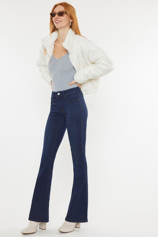 KanCan Petite Ashley Mid Rise Flare Jeans