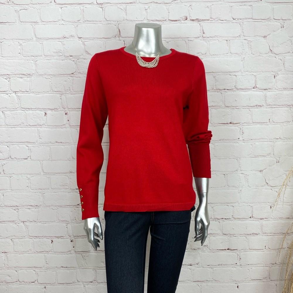 Crew Neck Sweater With Buttons