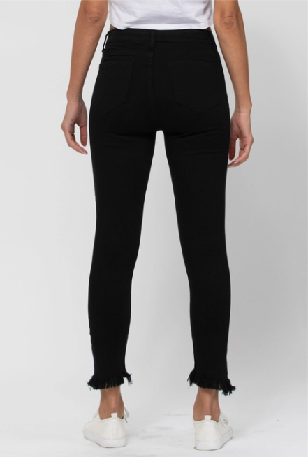 Cello Black Mid Rise Crop Skinny Jeans