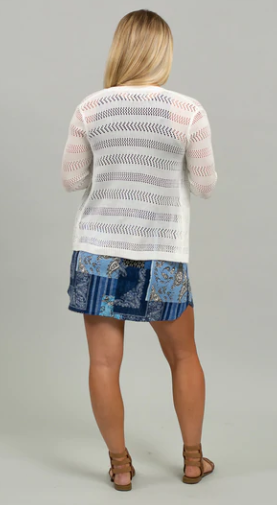 Lacey Stripe Knit Cardigan