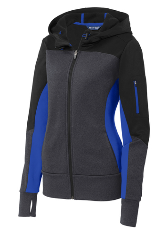 Patriots Ladies Tech Fleece Colorblock Full-Zip Hooded Jacket