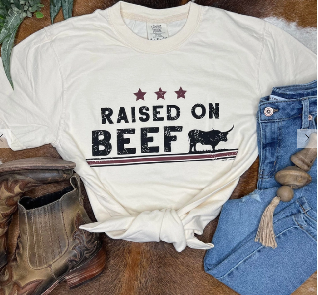 RAISED ON BEEF Graphic Tee Sandhills Clothing Co.