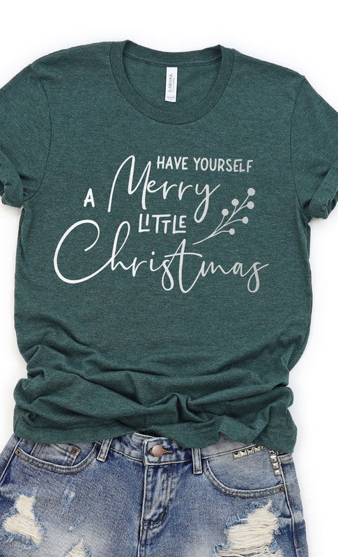 Plus Size Have a Merry Little Christmas Silver Graphic Tee