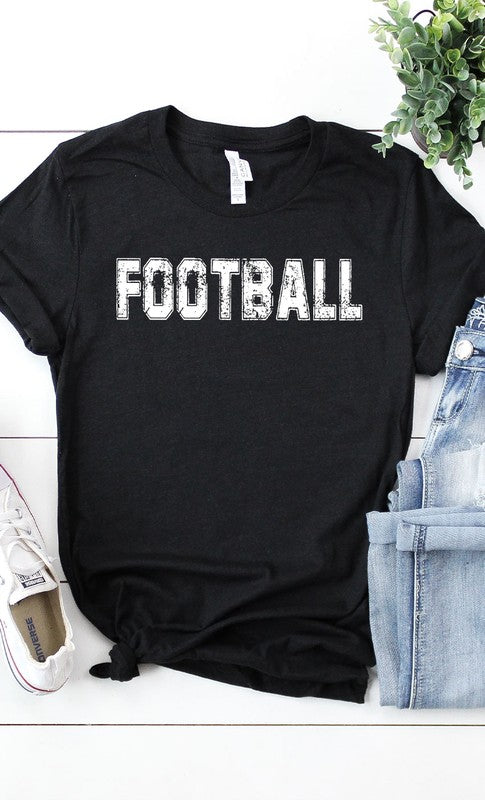 Distressed Football  Graphic Tee