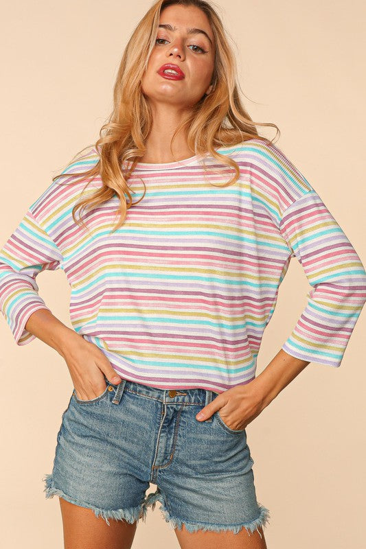 Plus Size Striped Thermal