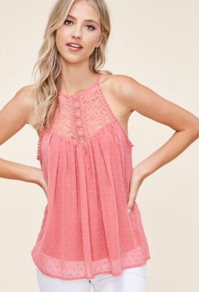 Dusty Peach Lace Top