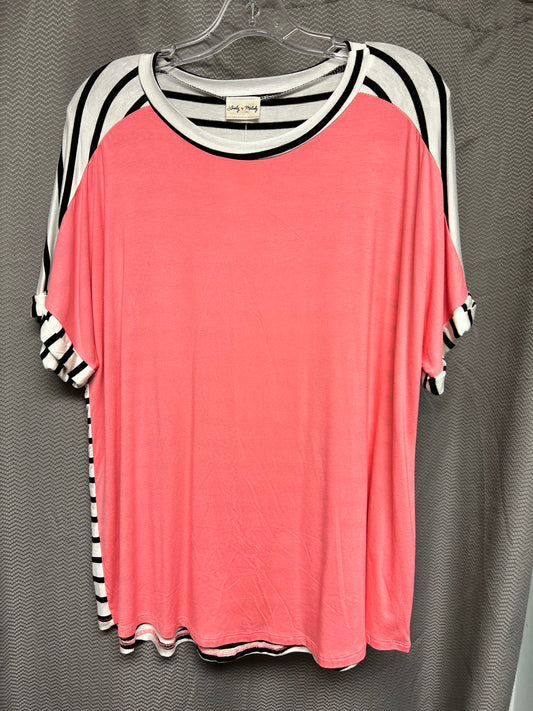 Coral Pink Striped Top